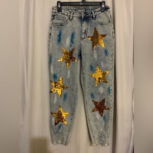 Blue B Sequins Star Jeans